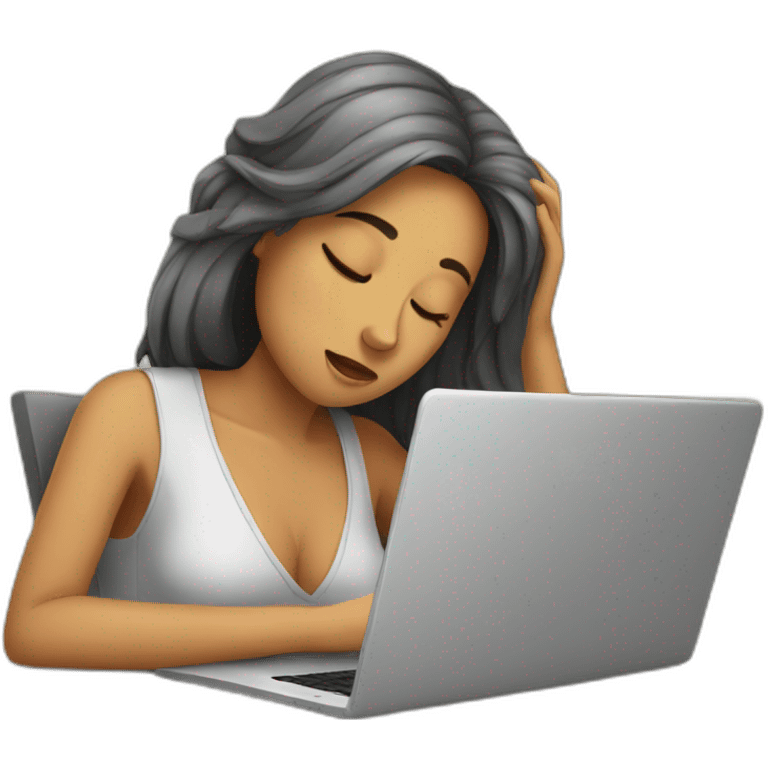 sleepy-girl-on-laptop emoji