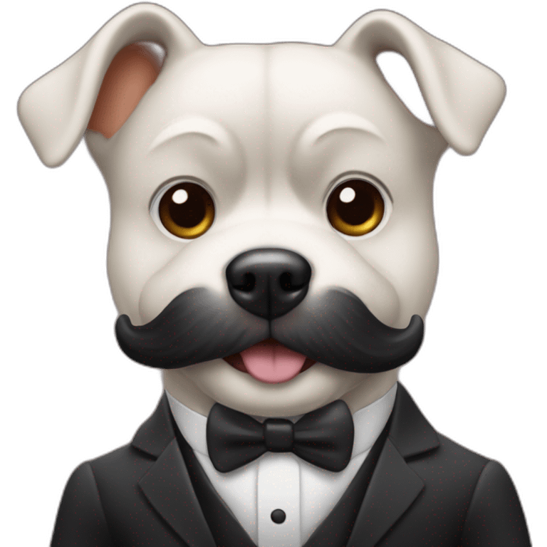 Mr Monopoly with a mustache as a dog emoji