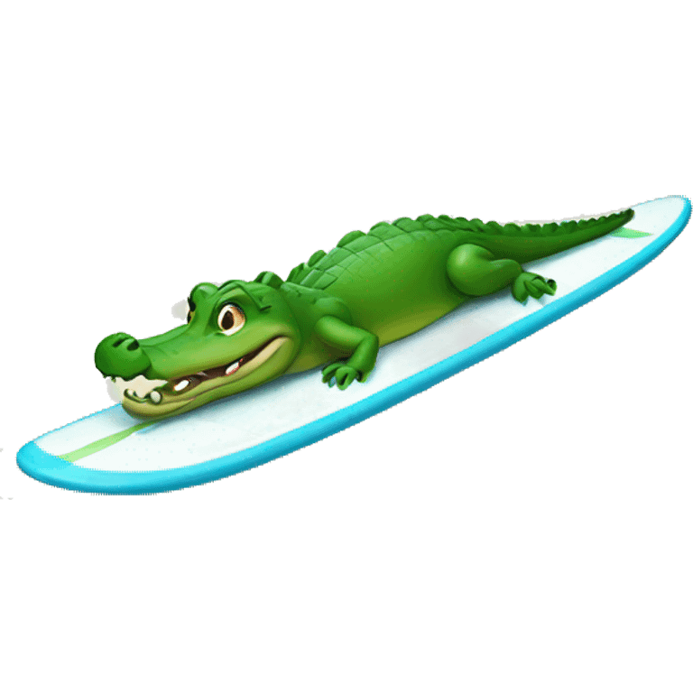 alligator on surfboard  emoji