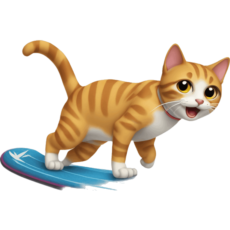 Cat surfing emoji