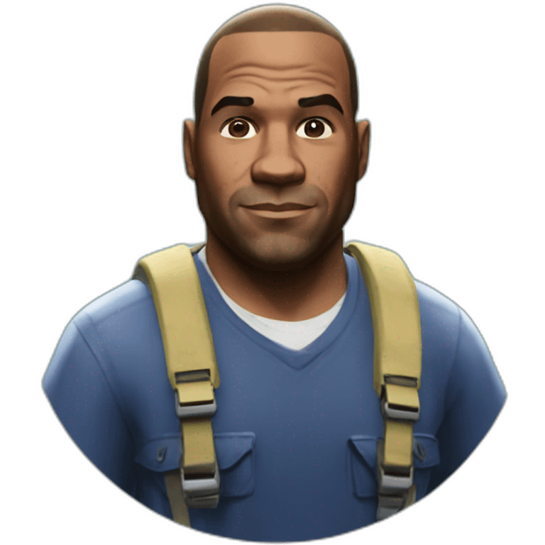 Franklin personnage de GTA 5 qui boit de l'eau emoji