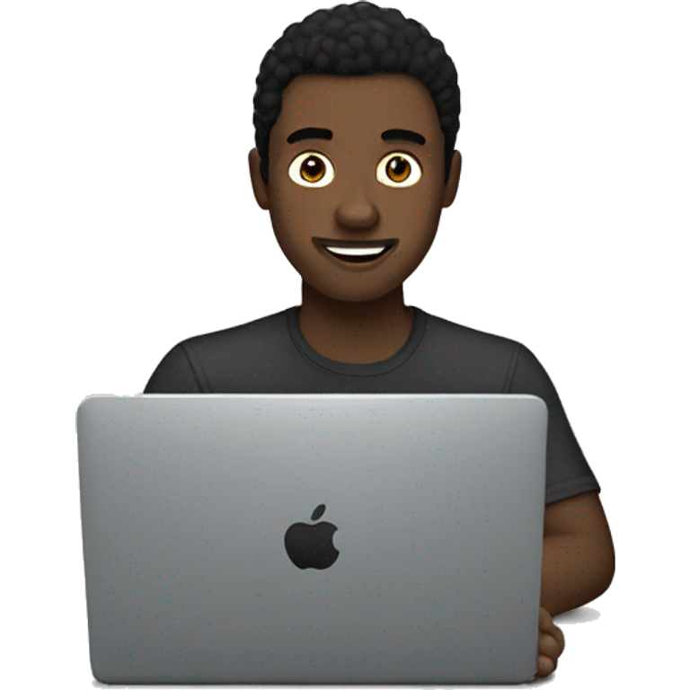 a white skin black hair guy behind a laptop emoji