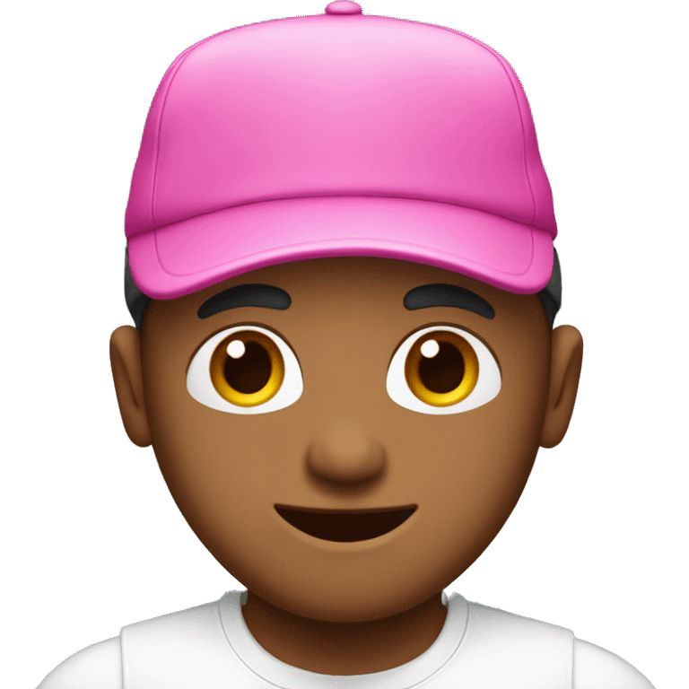 Guy in pink hat and white t-short  emoji