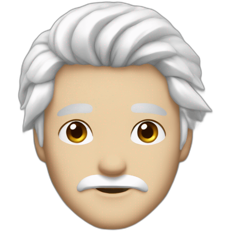 White hair, blue eyes, handsome emoji