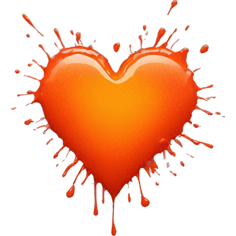 splattered paint heart glowing red-orange warmth emoji