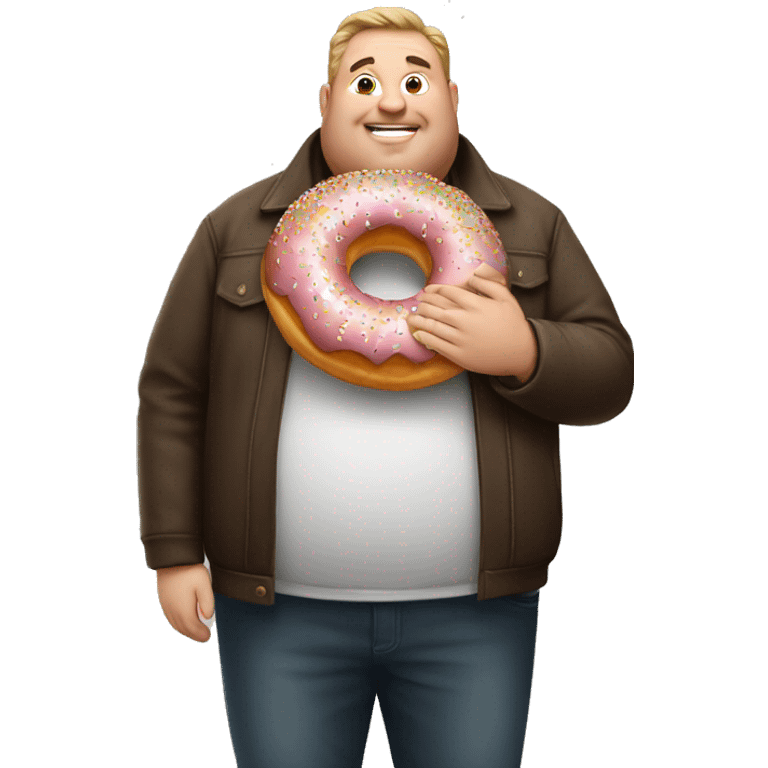 Fat man with donut emoji