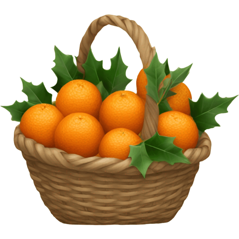 Christmas basket with tangerines emoji