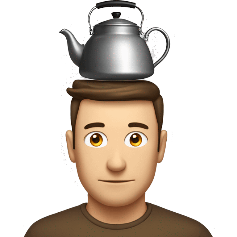 Tea kettle on man's head emoji