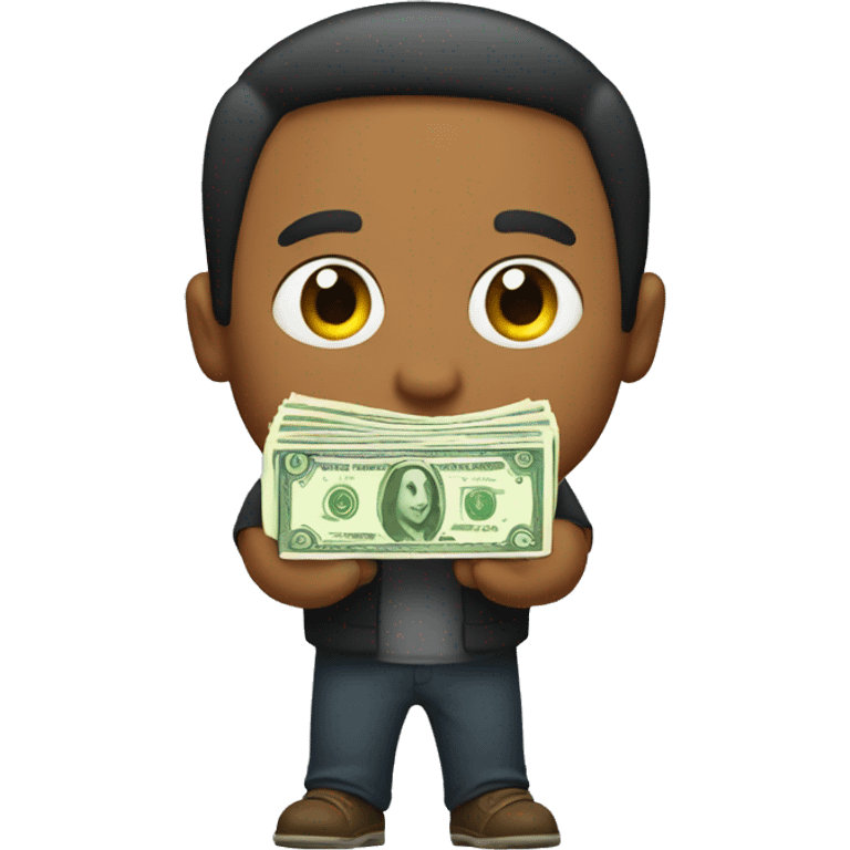 Guy holding a rack of money  emoji