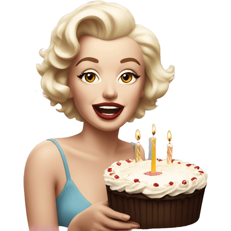 Marilyn monroe holding birthday cake emoji