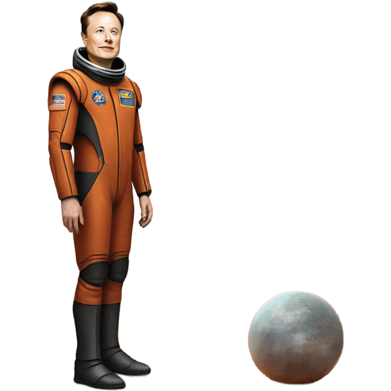 Elon musk standing on planet mars emoji