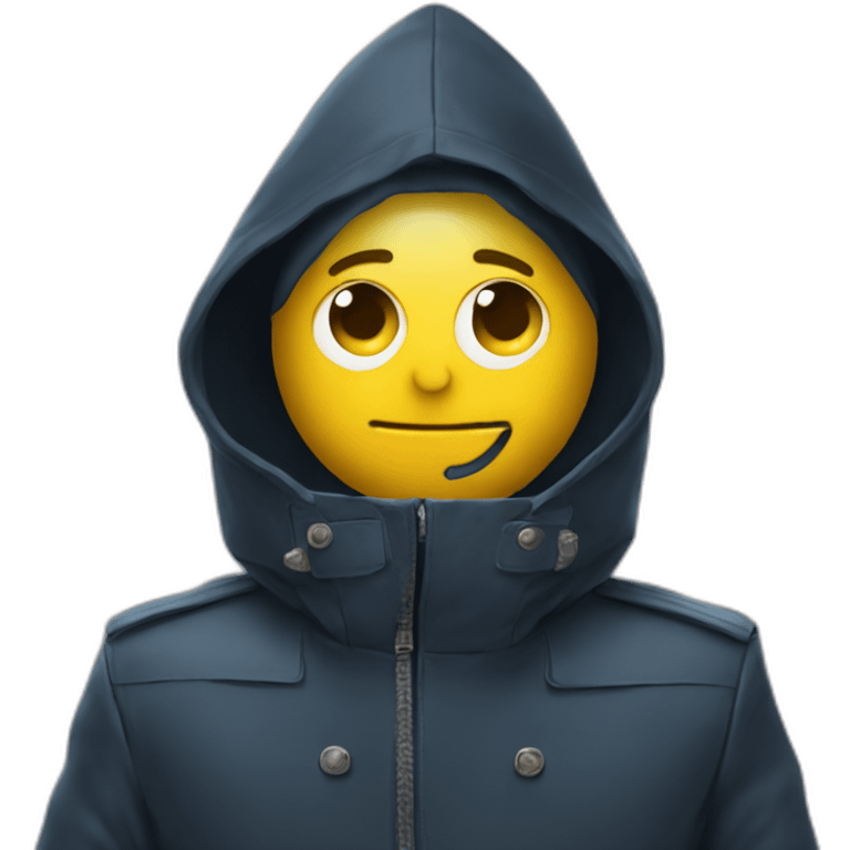 macron avec une cagoule emoji