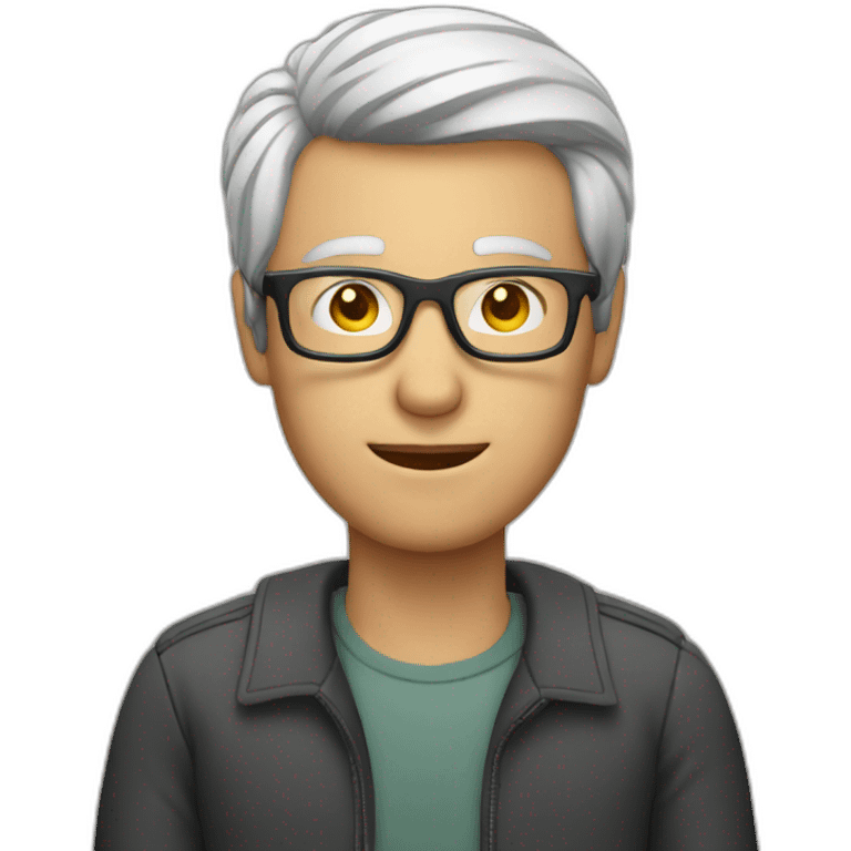 man with computer and glasses emoji