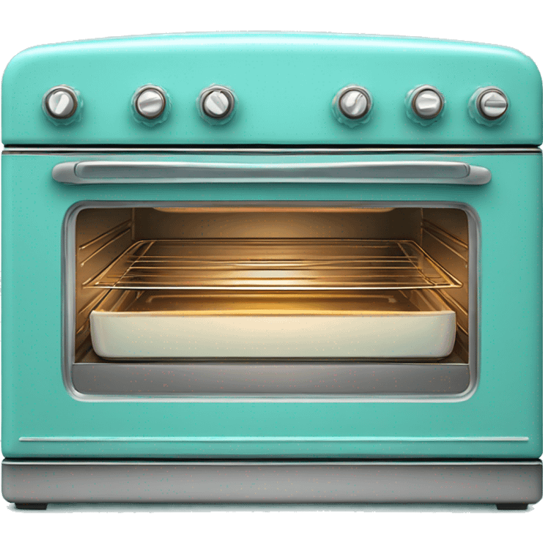 Realistic isolated tiffany blue vintage retro oven emoji