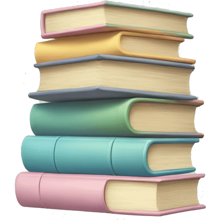 Create an emoji of a stack of books with pastel colors emoji