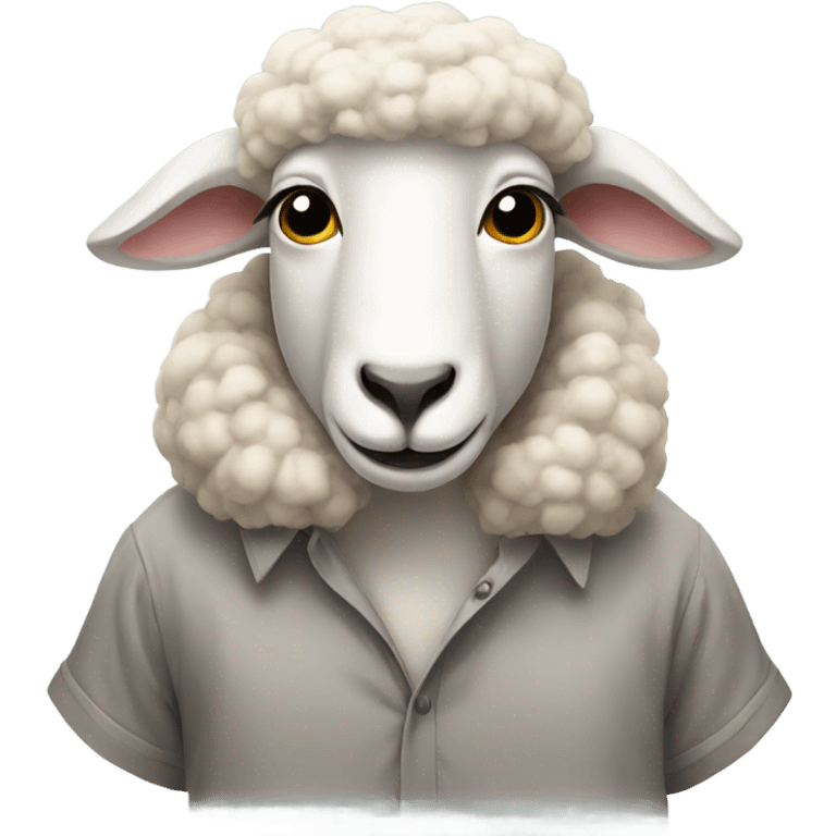 Sheep wearing large Shirt emoji