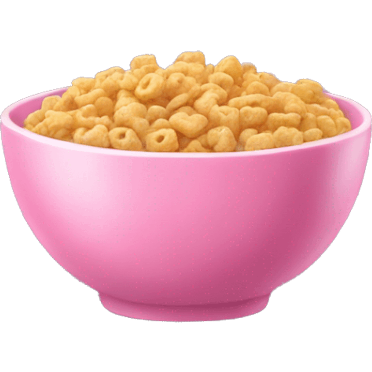 Pink bowl with cereal emoji