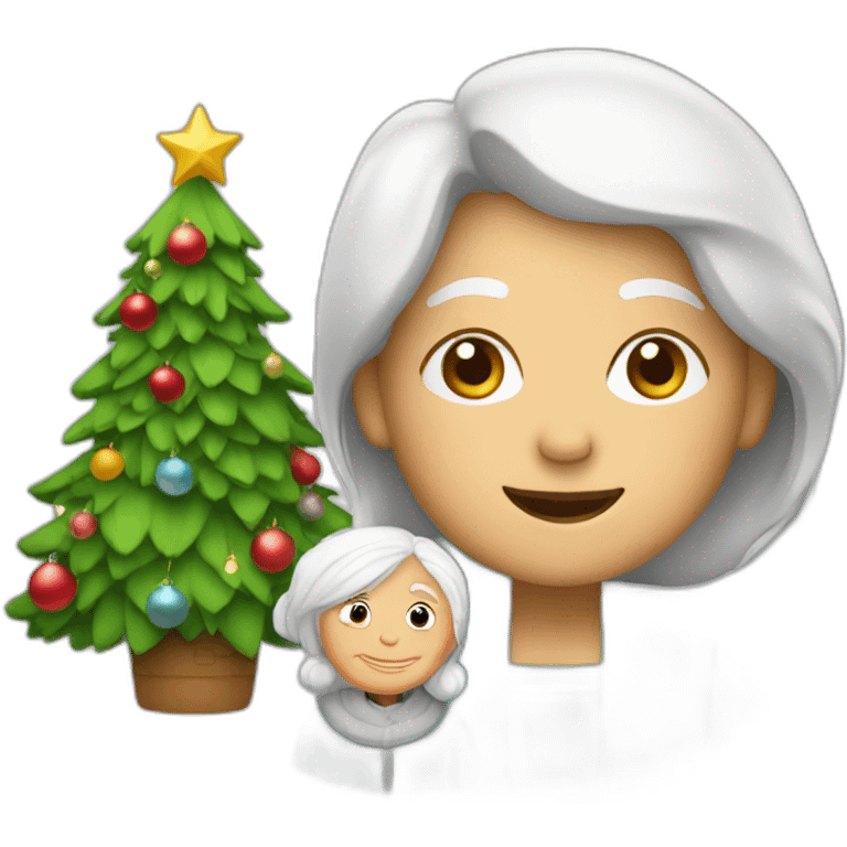 Christmas tree and grandmother emoji