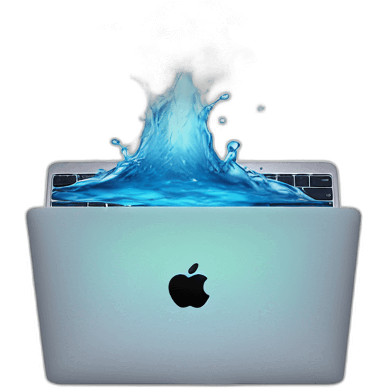 water spilled on macbook emoji