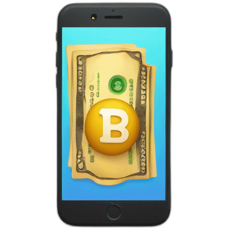 iphone with a banking app inside emoji