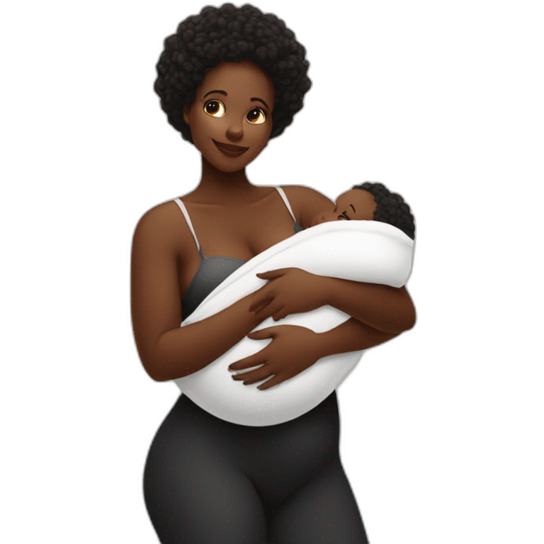 beautiful big boned Black women holding baby emoji