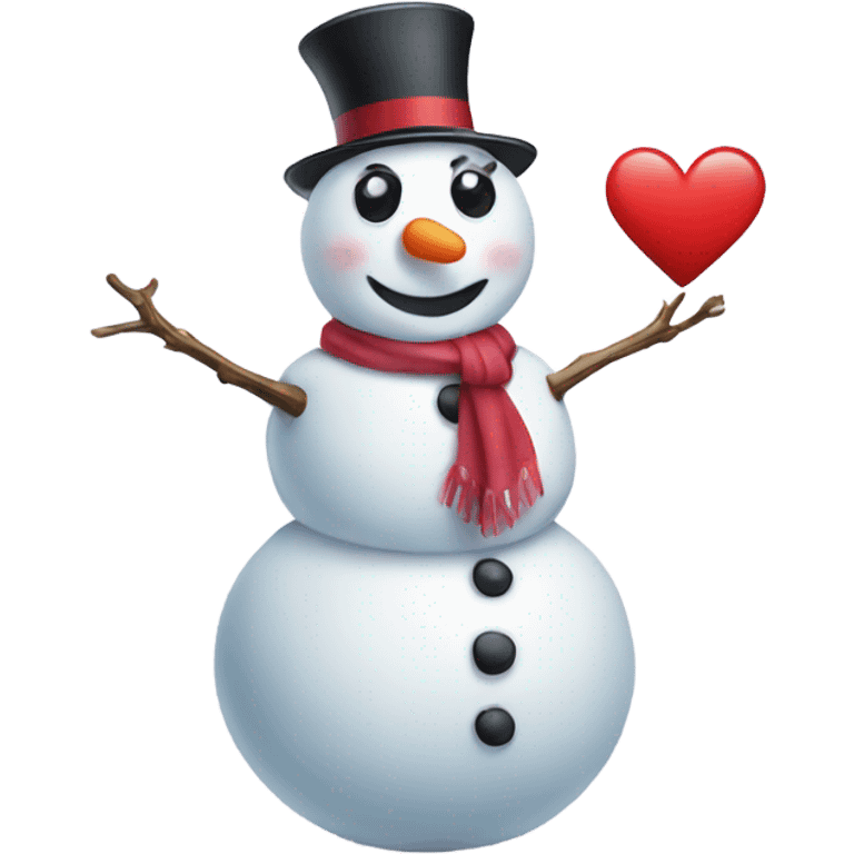 Snowman with heart  emoji