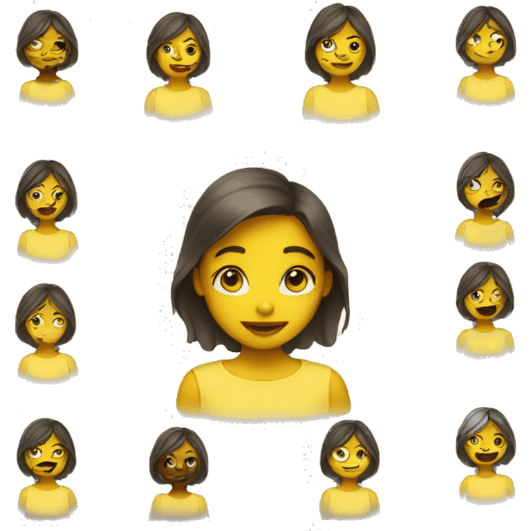 Girls with yellow faces emoji