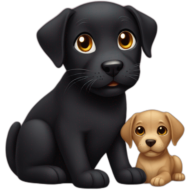 Black cat and labrador emoji