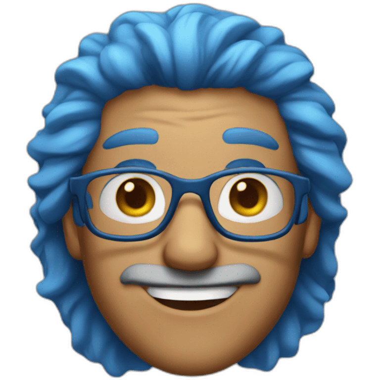 Dad with blue hair and glasses emoji