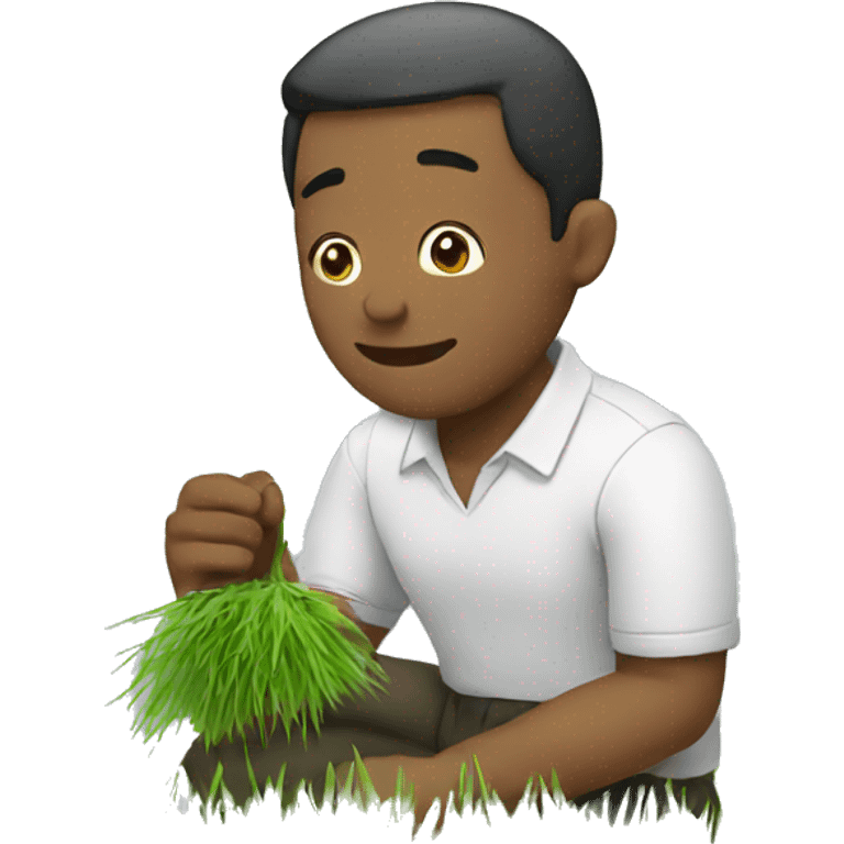 A man eating Grass  emoji