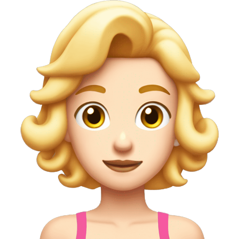 Skinny princess peach wearing skin color swim wear emoji