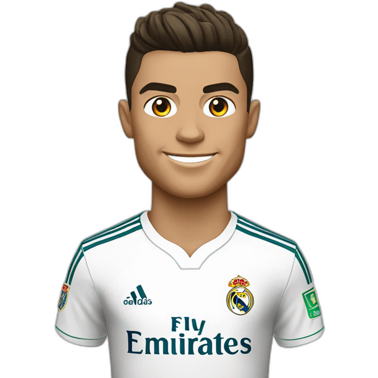 Cristiano ronaldo with réal Madrid shirt white emoji