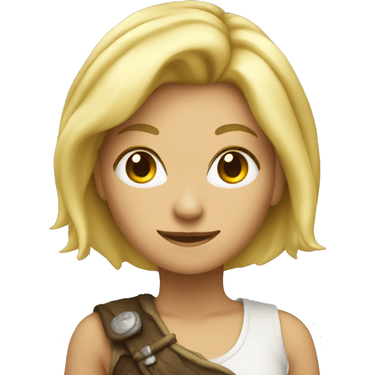 Blonde woman on dragon emoji