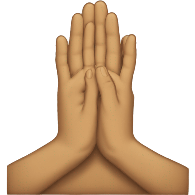 tan Warning sign with praying Hands as symbol with x emoji