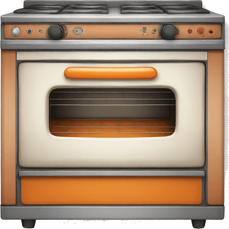 Realistic orange vintage oven emoji