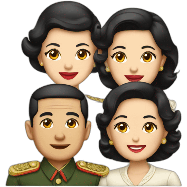 Soekarno with four wife emoji