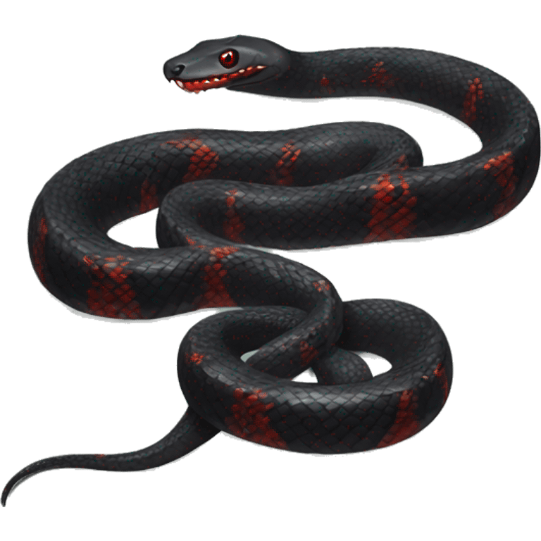  detailed black snake with red belly  emoji