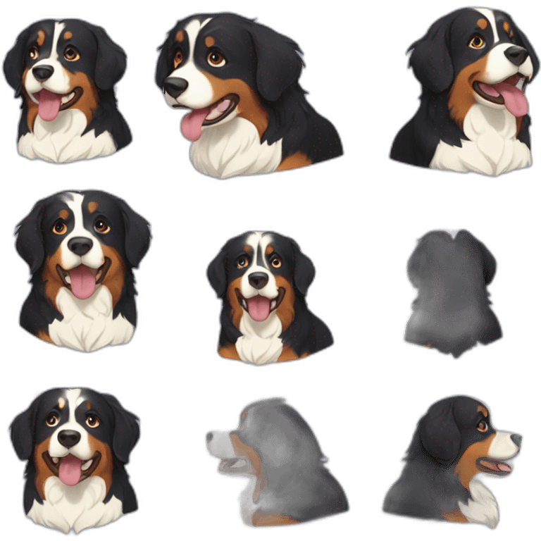 Bernese mountain dog pooldance emoji