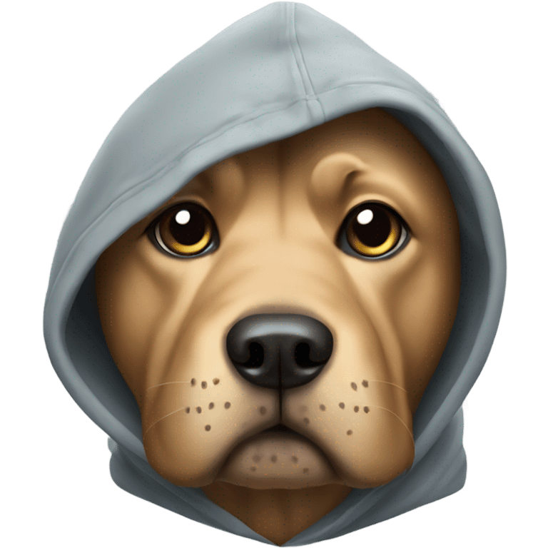 Dog wearing a hoodie emoji