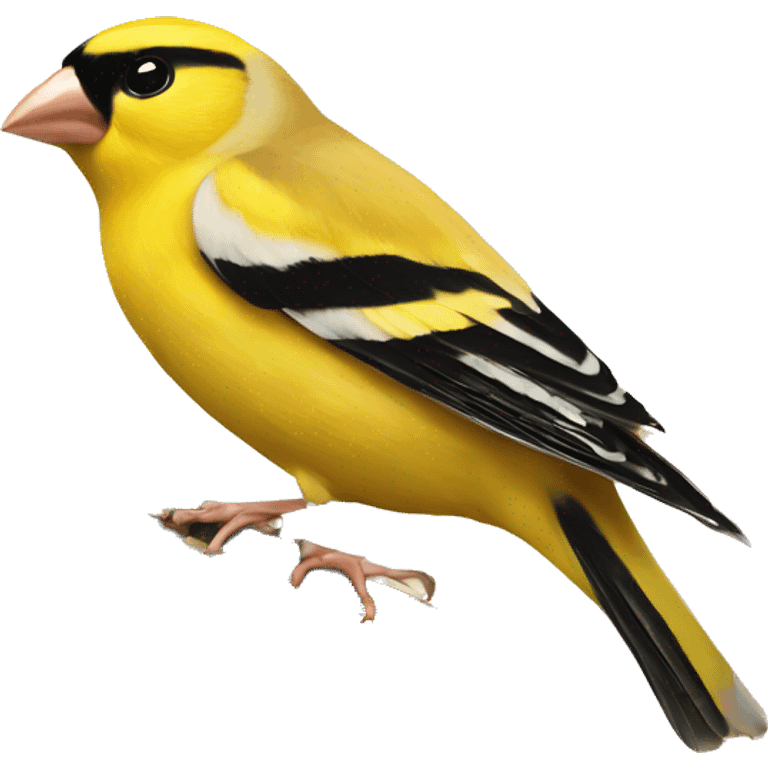 Gold finch on book emoji