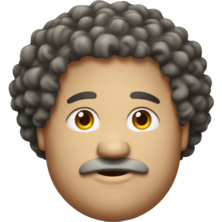 fat man has curly hair emoji