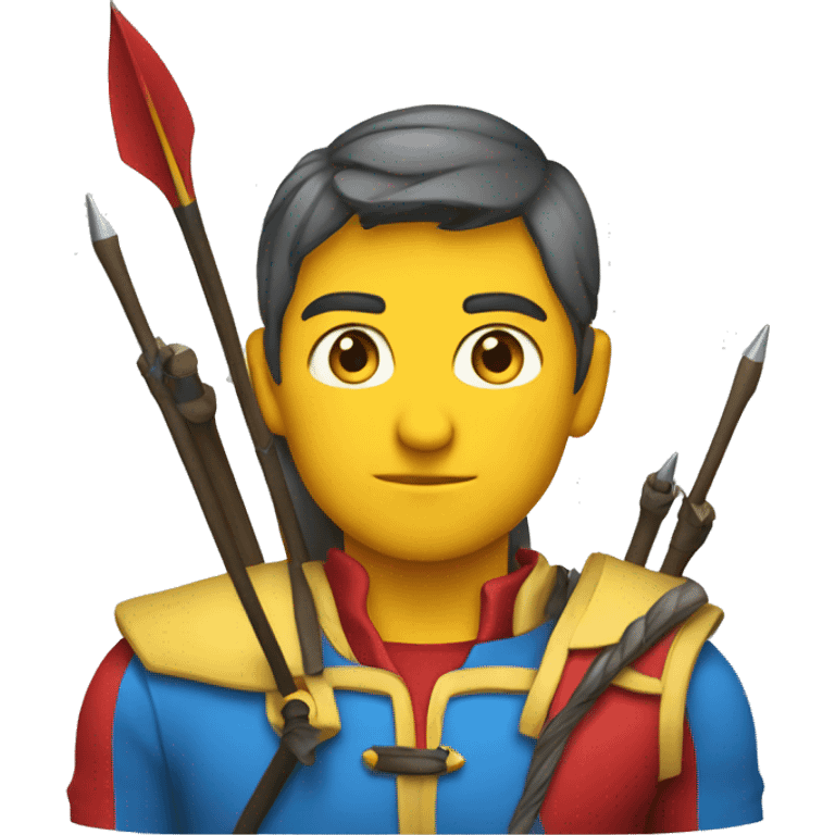 archer red blue and yellow color emoji