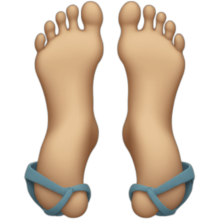 Two feet clasp together with interlocked toes emoji