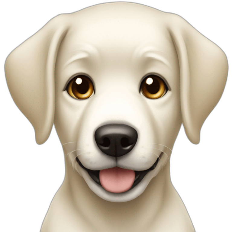 Brunette Girl blonde boy White dog emoji