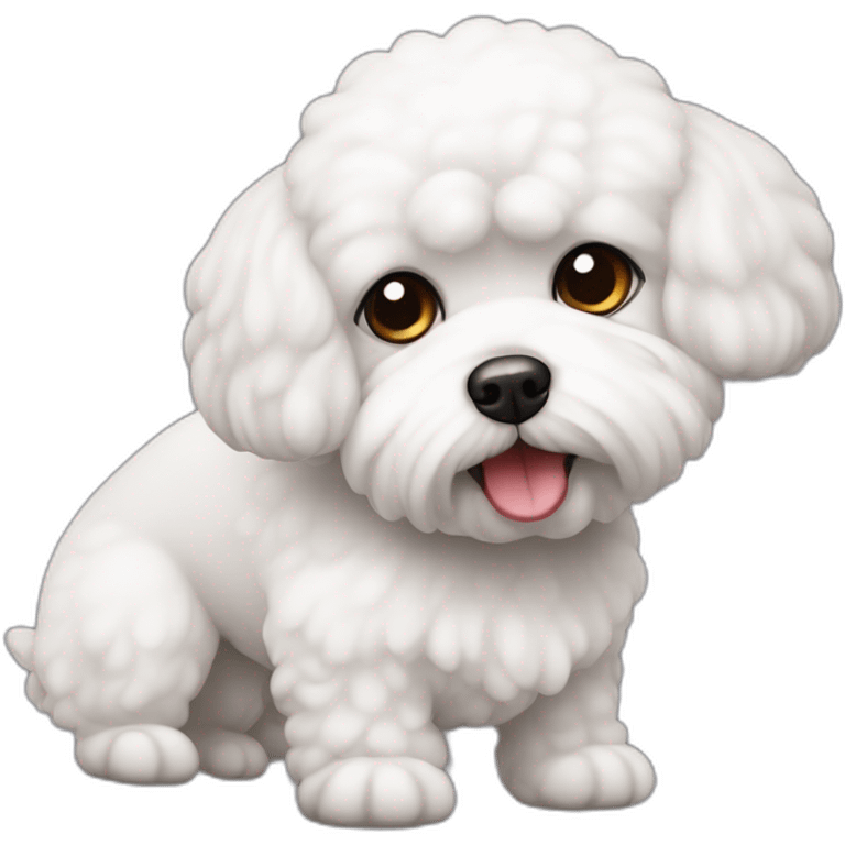 Bichon maltais terrorisée emoji