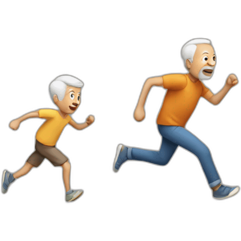 old man running after a child emoji