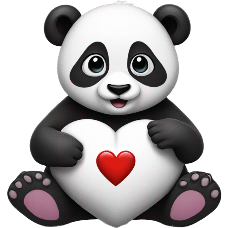 panda with heart emoji