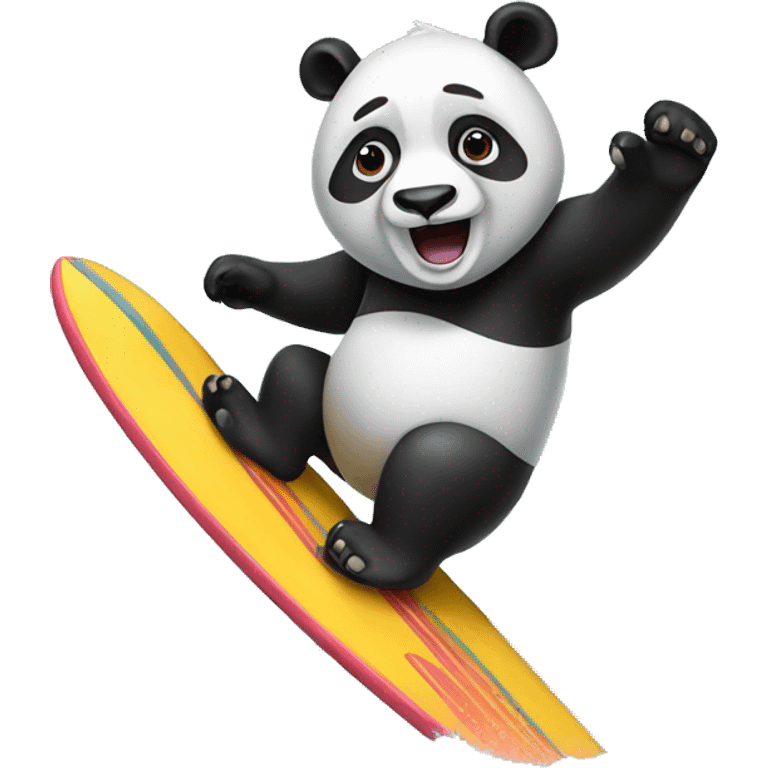 Panda surfing  emoji