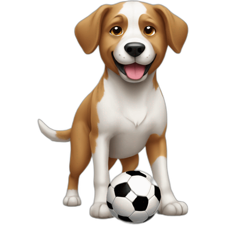 dog playing soccer emoji