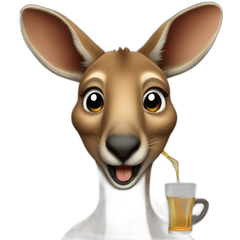 Kangaroo drinking alcohol emoji